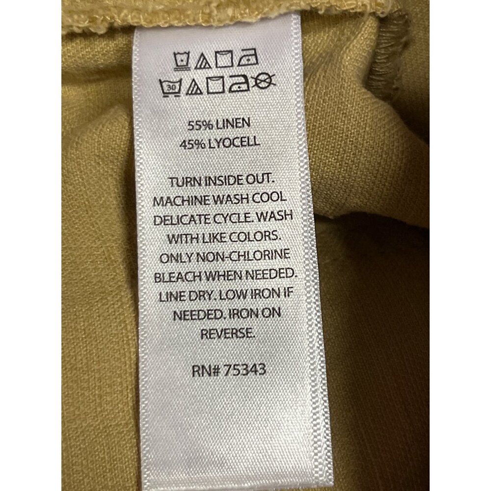 Nicole Miller Linen Blend Cropped Pants Womens L Tan Drawstring Used - Picture 9 of 16